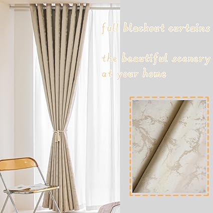 Bedroom Curtains - Blackout the Light Curtain for Window 2 Pieces Package