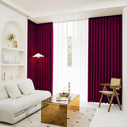 Velvet Curtains 2 pieces Semi Blackout fot Livingroom Study Room Dining Room