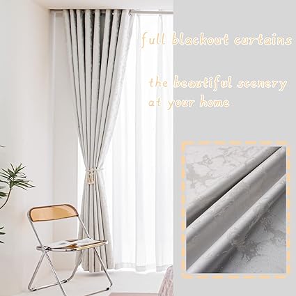 Bedroom Curtains - Blackout the Light Curtain for Window 2 Pieces Package