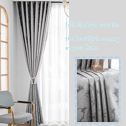 Bedroom Curtains - Blackout the Light Curtain for Window 2 Pieces Package